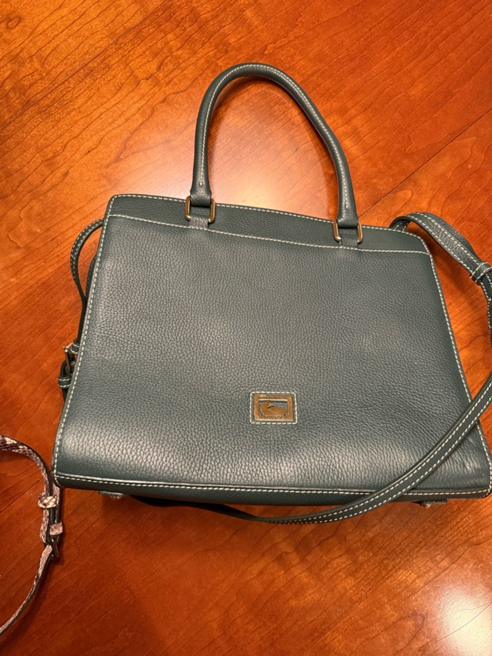 Dooney & Bourke Teal Pebbled Leather Satchel